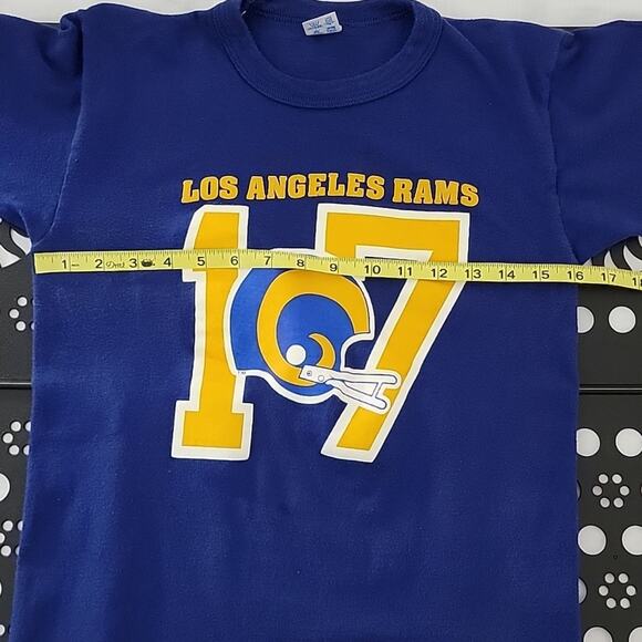 Champion Vintage 1980s Los Angeles Rams Single Stitch Blue Shirt S - Picture 13 of 13